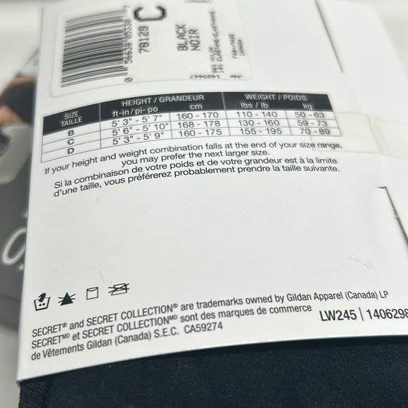 Secret Suede Collection Control Panty 2 Pairs Size C 130-160 lbs New In Package - Picture 6 of 7